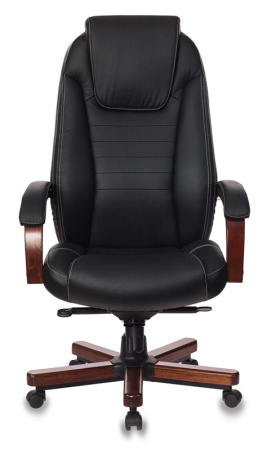 Кресло руководителя Бюрократ T-9923WALNUT черный кожа крестов. металл/дерево
