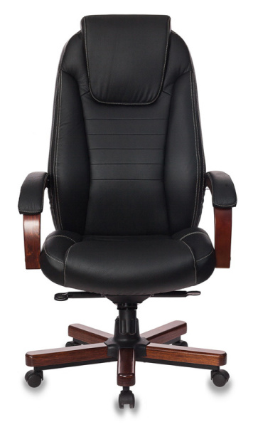 Кресло руководителя Бюрократ T-9923WALNUT черный кожа крестов. металл/дерево