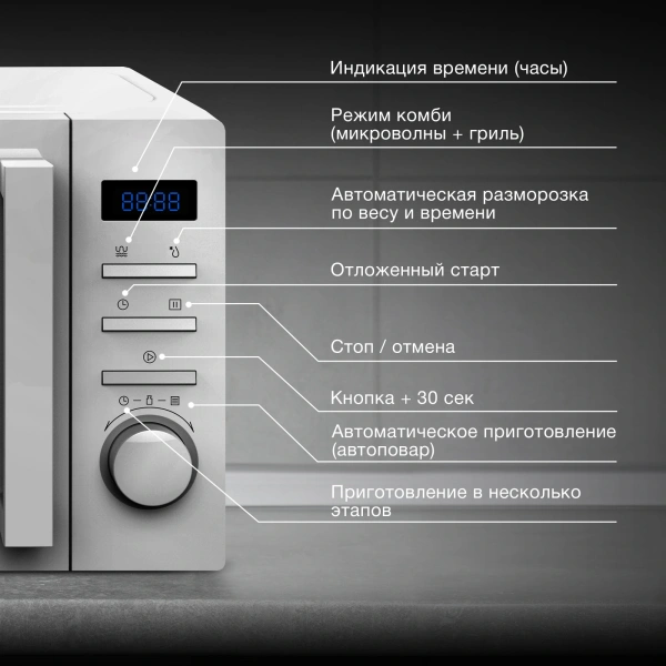 Микроволновая Печь Hyundai HYM-M2060 20л. 700Вт белый