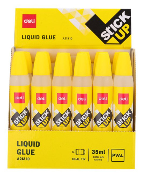 Клей жидкий Deli EA21310 35мл корп.желтый прозрачный с двумя аппликаторами Stick UP