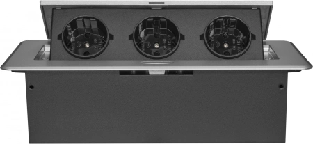 Розетка Cactus CS-SOCKET-EU3-GYBK для столешницы 26.5x11.8x6.5см серый