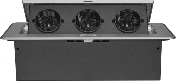 Розетка Cactus CS-SOCKET-EU3-GYBK для столешницы 26.5x11.8x6.5см серый