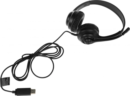 Наушники с микрофоном A4Tech HU-8 черный 2м накладные USB оголовье