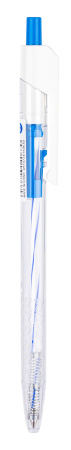 Ручка шариков. автоматическая Deli Arrow EQ24-BL прозрачный/белый d=0.7мм син. черн.
