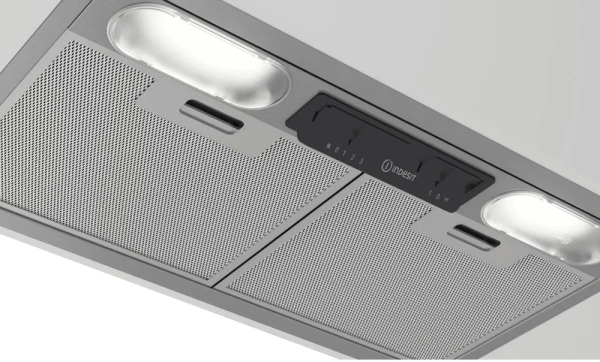 Вытяжка встраиваемая Indesit INAE 52FLS X нержавеющая сталь управление: ползунк.