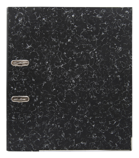 Папка-регистратор Buro МP75-237BК/SBURO A4 75мм картон/бумага черный мет.окант. сборная