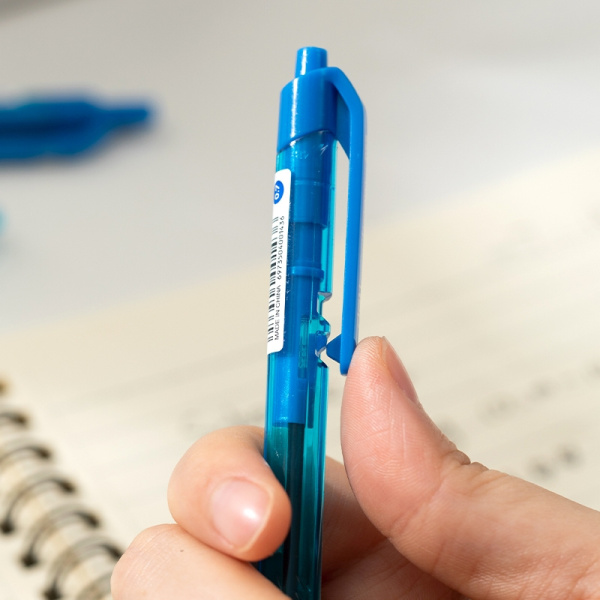 Набор ручек шариков. Deli (EQ20-MT-BL) корп.синий полупр. d=0.7мм чернила син. блистер ев. (5шт) Пул