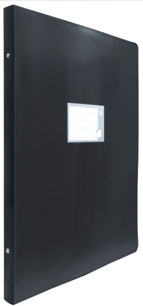 Папка на 4-х кольцах Бюрократ -0827VA3BLCK A3 верт. пластик 0.8мм кор.27мм черный