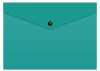 Конверт на кнопке Бюрократ -PK803TA5TURG A5 гориз. пластик 0.15мм бирюзовый