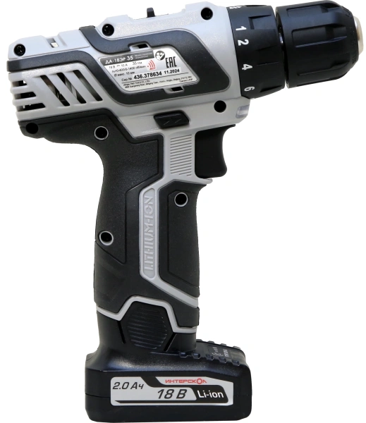 Дрель-шуруповерт Интерскол ДА-18ЭР+ подарок АЗУ-18В аккум. патрон:быстрозажимной (436.2.2.15)