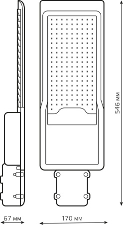 Светильник консольный Gauss 629534320 120Вт ламп.:168шт черный