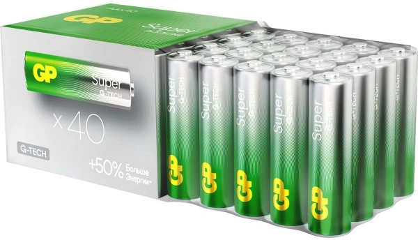 Батарея GP Super Alkaline 15AA21-2CRSWC40 AA (40шт) коробка