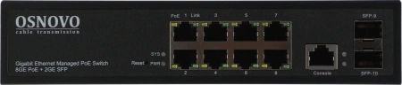 Коммутатор Osnovo SW-80802/L(150W) 8G 2SFP 8PoE+ 150W управляемый