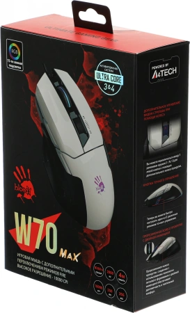 Мышь A4Tech Bloody W70 Max белый/черный оптическая (10000dpi) USB (10but)