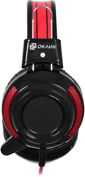 Наушники с микрофоном Оклик HS-G300 ARMAGEDDON черный/красный 2.3м мониторные оголовье (337457)