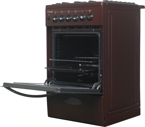 Плита Комбинированная Лысьва ЭГ 404 МС-2у коричневый (без крышки) реш.чугун