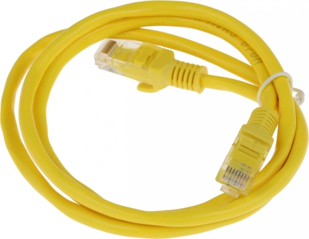 Патч-корд PP12-1M/Y 1000G UTP 4 пары cat5E CCA molded 1м желтый RJ-45 (m)-RJ-45 (m)