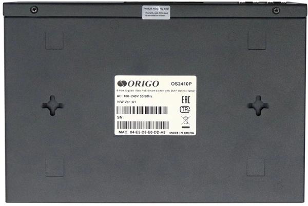 Коммутатор Origo OS2410P/120W OS2410P/120W/A1A (L2) 8x1Гбит/с 2SFP 120W настраиваемый