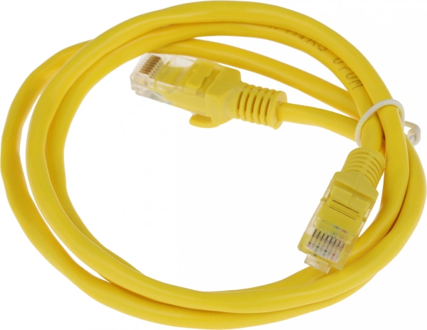 Патч-корд PP12-1M/Y 1000G UTP 4 пары cat5E CCA molded 1м желтый RJ-45 (m)-RJ-45 (m)