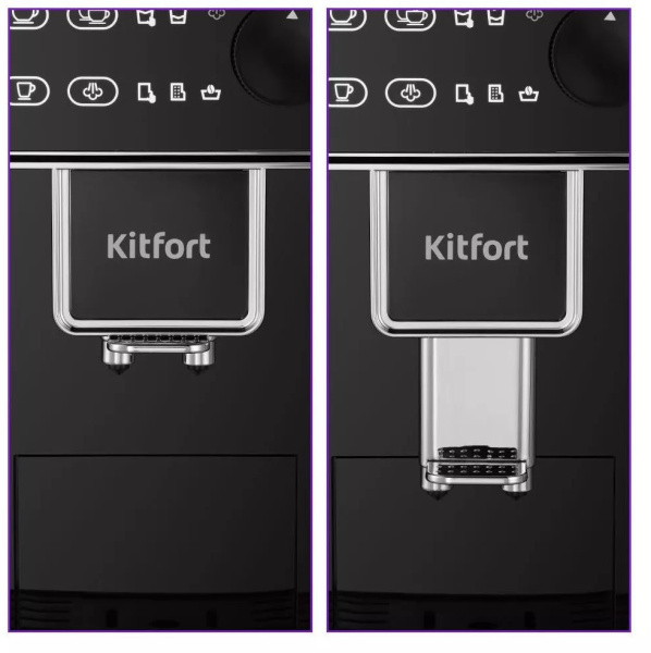 Кофемашина Kitfort КТ-7256 1350Вт черный/нержавеющая сталь