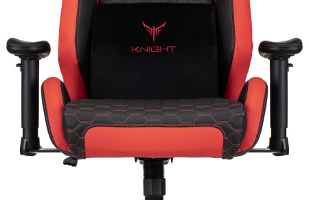 Кресло игровое Knight Neon черный/красный соты эко.кожа с подголов. крестов. металл