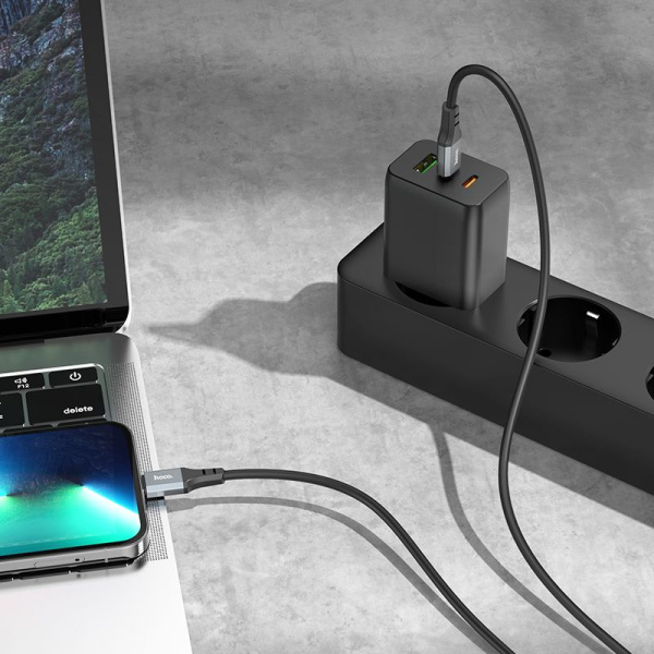Кабель Hoco X92 Honest PD USB-C-Lightning (m) 3м черный коробка