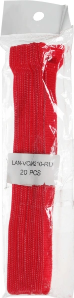 Хомут-липучка Lanmaster LAN-VCM210-RD 210x16мм (упак:20шт) нейлон/полиэтилен внутри помещений красный