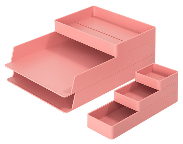 Органайзер настольный Deli ENS001pink Nusign розовый пластик