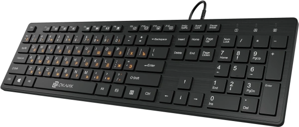 Клавиатура Оклик 520M2U черный/черный USB slim Multimedia