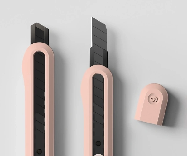 Нож канцелярский Deli ENS063 PINK ENS063 Nusign шир.лез.9мм выдвижное лезвие фиксатор усиленный сталь розовый