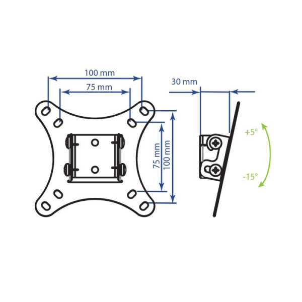 Кронштейн для телевизора Kromax VEGA-6 new черный 15"-32" макс.20кг настенный наклон