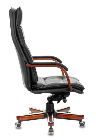Кресло руководителя Бюрократ T-9927WALNUT черный кожа крестов. металл/дерево