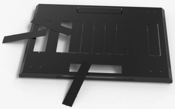 Шкаф серверный Hyperline (TTBR-4262-DD-RAL9004) напольный 42U 600x1200мм пер.дв.перфор.2ств. задн.дв