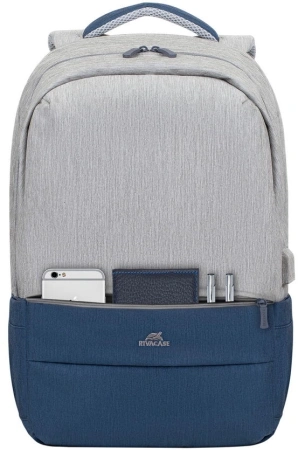 Рюкзак для ноутбука 17.3" Riva 7567 серый/темно-синий полиэстер