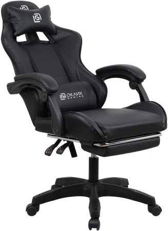 Кресло игровое Оклик Camper черный сиденье черный искусст.кожа/сетка с подголов. крестов. пластик че