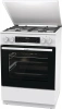 Плита Комбинированная Gorenje GKS6C71WF белый (металлическая крышка) реш.чугун