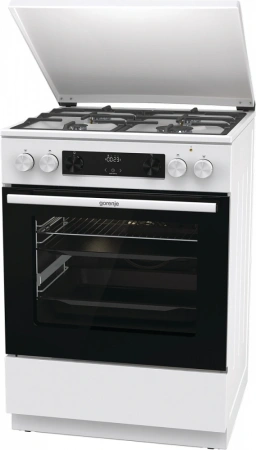 Плита Комбинированная Gorenje GKS6C71WF белый (металлическая крышка) реш.чугун