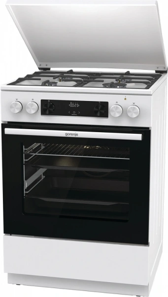 Плита Комбинированная Gorenje GKS6C71WF белый (металлическая крышка) реш.чугун