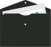 Конверт на кнопке Бюрократ DeLuxe DL801BLCK/1 A4 пластик 0.18мм черный