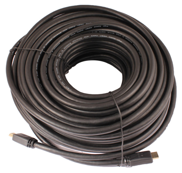 Кабель аудио-видео LAZSO WH-111 HDMI (m)/HDMI (m) 30м. позолоч.конт. черный (WH-111(30M))