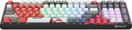 Клавиатура A4Tech Bloody WS98 Naraka механическая серый/красный USB беспроводная BT/Radio Multimedia for gamer LED (WS98)