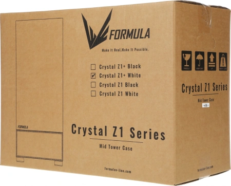 Корпус Formula Crystal Z1 PLUS белый без БП ATX 2x120mm 2xUSB2.0 1xUSB3.0 audio bott PSU
