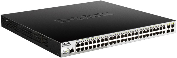 Коммутатор D-Link DGS-1210-52MP/ME/B 48G 4SFP 48PoE 370W управляемый