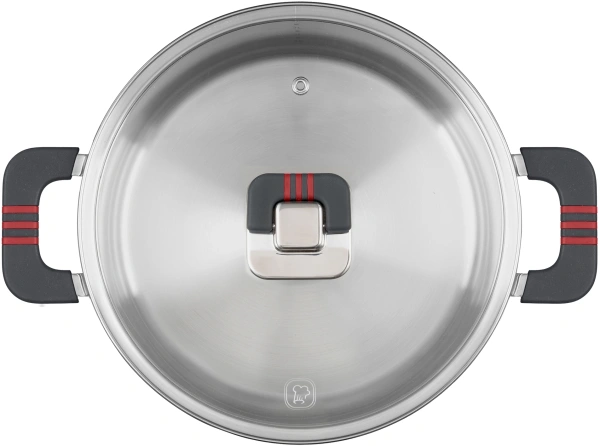 Кастрюля Rondell Stripes RDS-1638 5.2л. d=24см (с крышкой) стальной