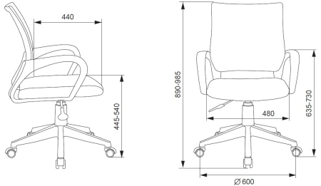 Кресло детское Бюрократ BUROKIDS 1 W розовый единороги крестов. пластик пластик белый