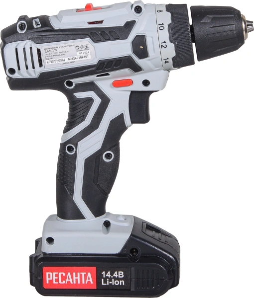 Дрель-шуруповерт Ресанта ДА-14-2ЛК аккум. патрон:быстрозажимной (кейс в комплекте) (75/14/4)