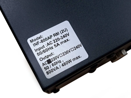 Источник бесперебойного питания Powercom Infinity INF-800AP RM (3U) 480Вт 800ВА черный