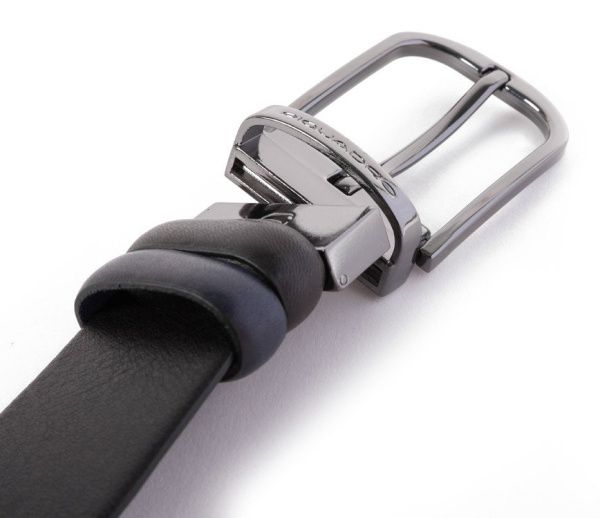 Ремень мужской Piquadro Black Square CU4877B3/NBLU2 черный/синий натур.кожа