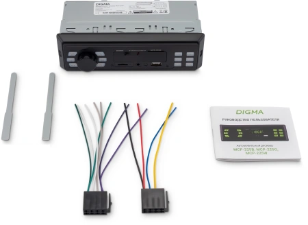 Автомагнитола Digma MCP-225G 1DIN 2x45Вт BT5.0 AUX 2