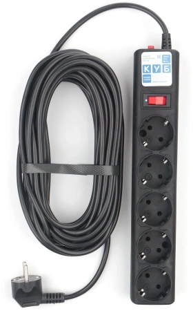 Сетевой фильтр Powercube SPG5-10M 10м (5 розеток) черный (коробка)